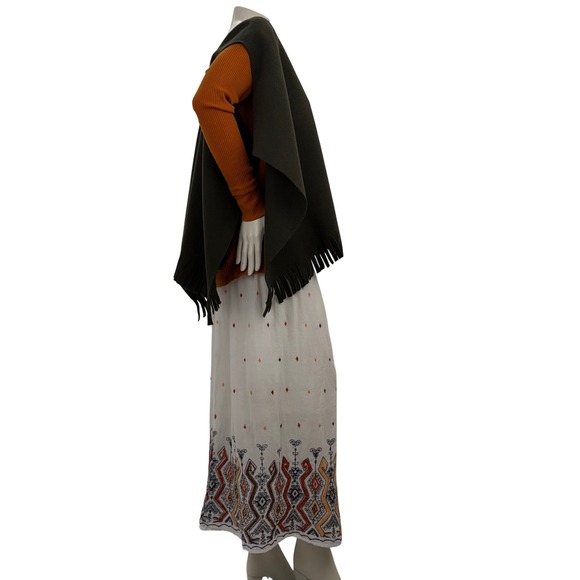 Womens 3 Piece Boho Outfit •  Size Medium Top + Maxi Skirt • Wool Cape OSFA - Picture 2 of 16